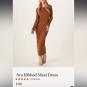 The Normal Brand Ava ribbed maxi dress large Clay
